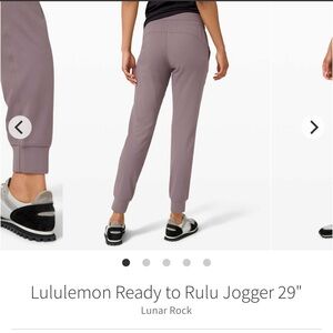 Lululemon Ready to Rulu Jogger 29” Lunar Rock Purple Color Size 6
